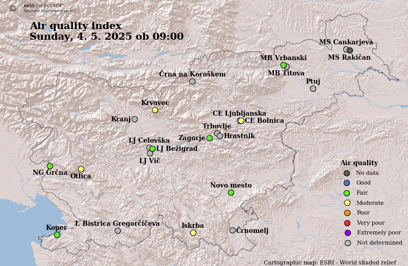 Air quality index and data